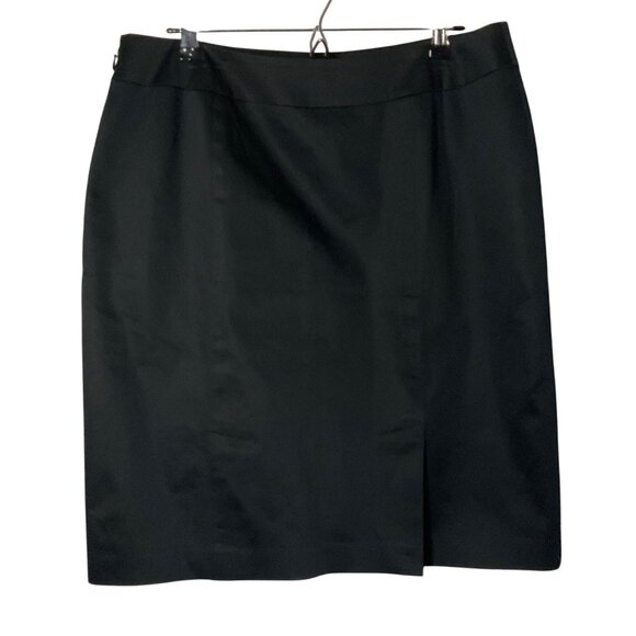 Lafayette 148 New York Petite Black Skirt Size 14 P knee length contemporary - Picture 2 of 10